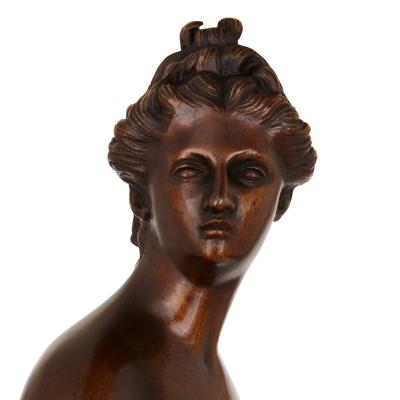 Jean Antoine Houdon Antique French bronze sculpture after Houdon