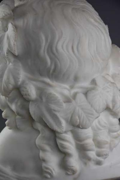 Jean Antoine Houdon Fine quality carrara marble bust of a young girl signed Houdon