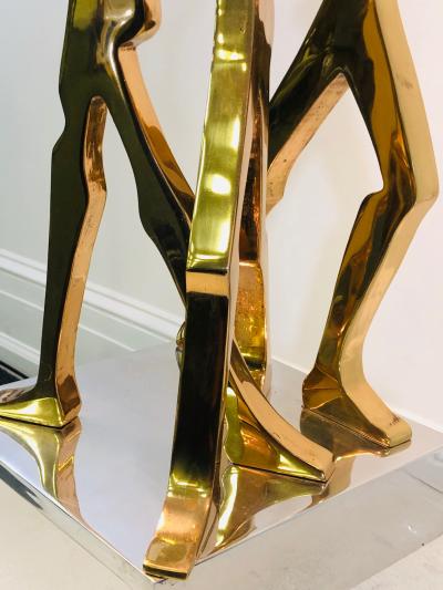 Jean Arp EXCEPTIONAL ABSTRACT POLISHED BRASS SCULPTURE ON SQUARE CHROME BASE