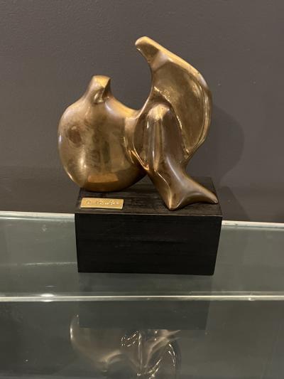 Jean Arp MODERNIST ABSTRACT TRIO OF BRASS BIRDS SCULPTURE SIGNED