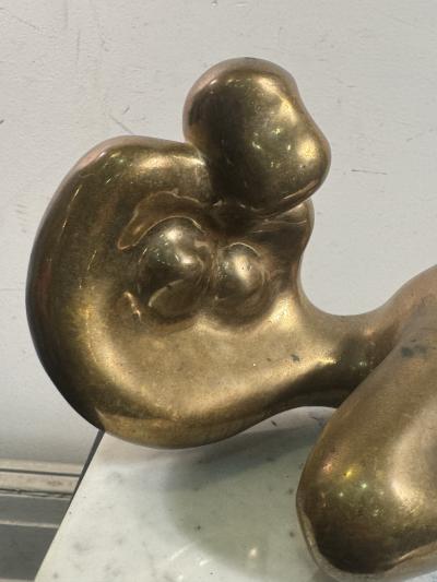 Jean Arp MODERNIST BRONZE RECLINING NUDE ON MARBLE BASE MANNER OF JEAN ARP