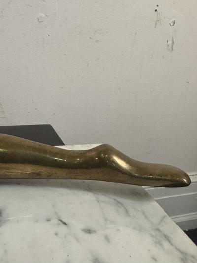 Jean Arp MODERNIST BRONZE RECLINING NUDE ON MARBLE BASE MANNER OF JEAN ARP