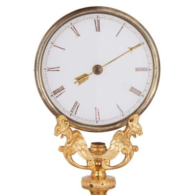 Jean Auguste Robert Houdin Antique gilt brass and frosted glass mystery clock by Robert Houdin