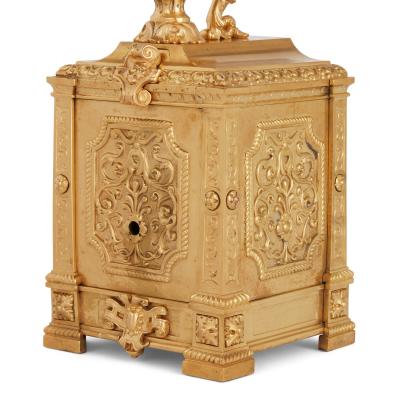 Jean Auguste Robert Houdin Antique gilt brass and frosted glass mystery clock by Robert Houdin