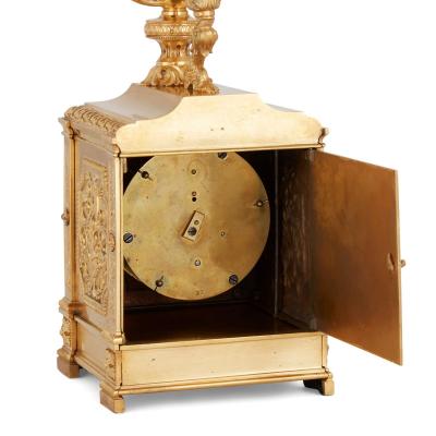 Jean Auguste Robert Houdin Antique gilt brass and frosted glass mystery clock by Robert Houdin