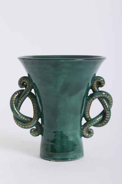 Jean Austruy Green Ceramic Vase