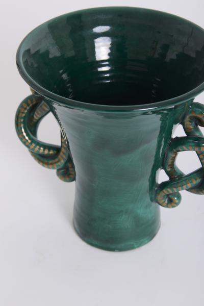 Jean Austruy Green Ceramic Vase