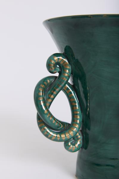 Jean Austruy Green Ceramic Vase