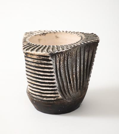 Jean Baptiste Bernard Delay Jean Besnard Brown White Stoneware Dish 1934 signed JB 