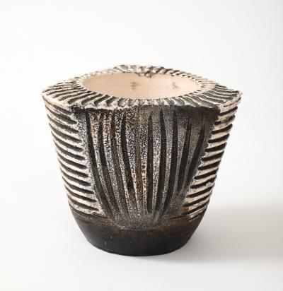 Jean Baptiste Bernard Delay Jean Besnard Brown White Stoneware Dish 1934 signed JB 