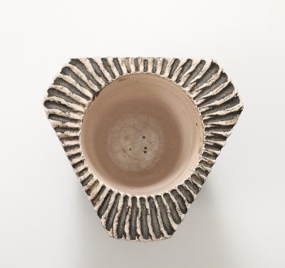 Jean Baptiste Bernard Delay Jean Besnard Brown White Stoneware Dish 1934 signed JB 