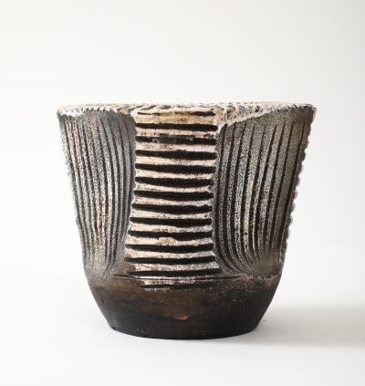 Jean Baptiste Bernard Delay Jean Besnard Brown White Stoneware Dish 1934 signed JB 