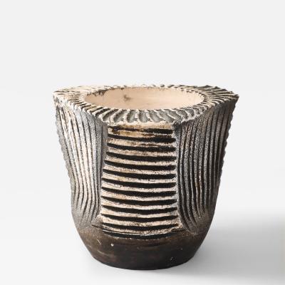 Jean Baptiste Bernard Delay Jean Besnard Brown White Stoneware Dish 1934 signed JB 