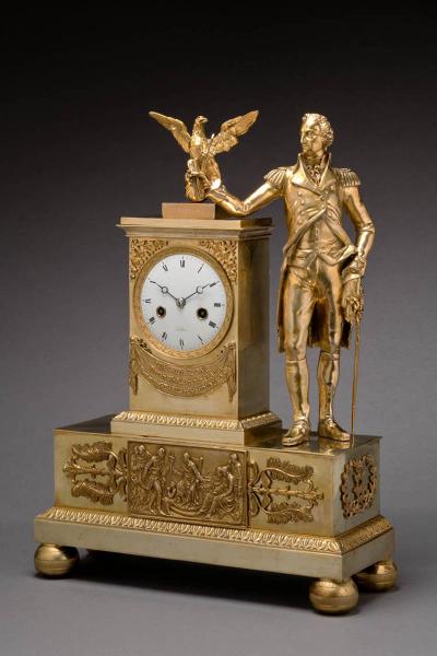 Jean Baptiste Dubuc Important Washington Bronze Mantel Clock