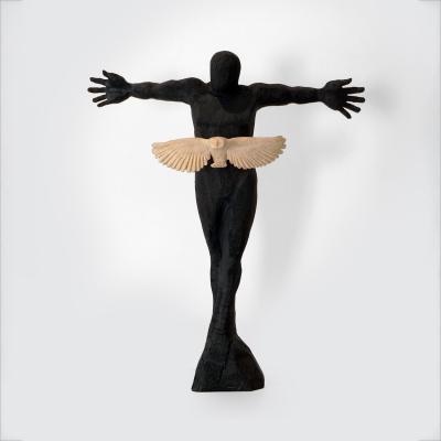 Jean Baptiste GIBUS Boutin CATHARSIS Original burnt maple and pine wood sculpture