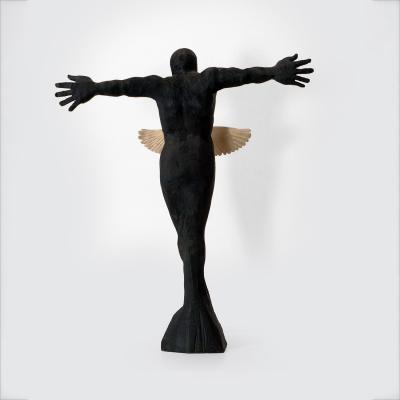 Jean Baptiste GIBUS Boutin CATHARSIS Original burnt maple and pine wood sculpture