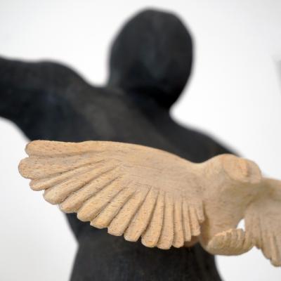 Jean Baptiste GIBUS Boutin CATHARSIS Original burnt maple and pine wood sculpture