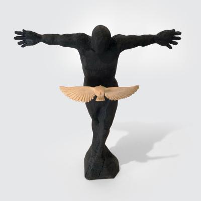 Jean Baptiste GIBUS Boutin CATHARSIS Original burnt maple and pine wood sculpture