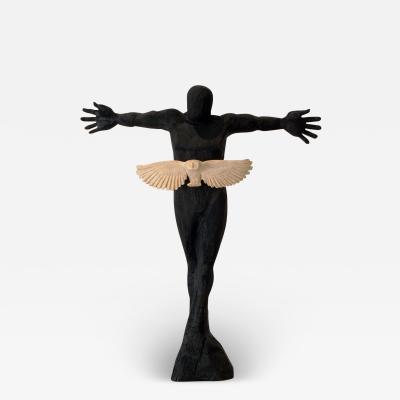 Jean Baptiste GIBUS Boutin CATHARSIS Original burnt maple and pine wood sculpture