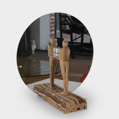 Jean Baptiste GIBUS Boutin OTHERNESS Original locust oak and mirror sculpture