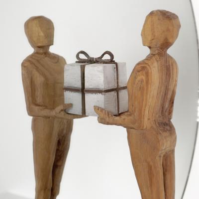 Jean Baptiste GIBUS Boutin OTHERNESS Original locust oak and mirror sculpture