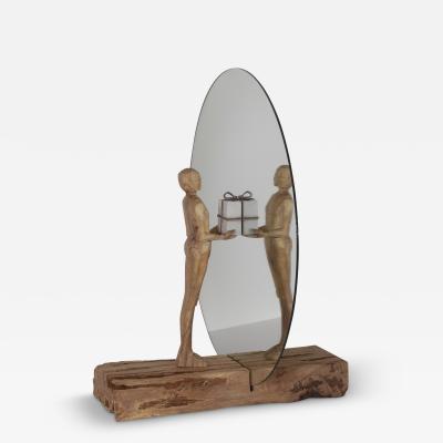 Jean Baptiste GIBUS Boutin OTHERNESS Original locust oak and mirror sculpture