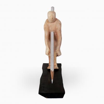 Jean Baptiste GIBUS Boutin THE LEGEND Original linden oak and ebony wood sculpture