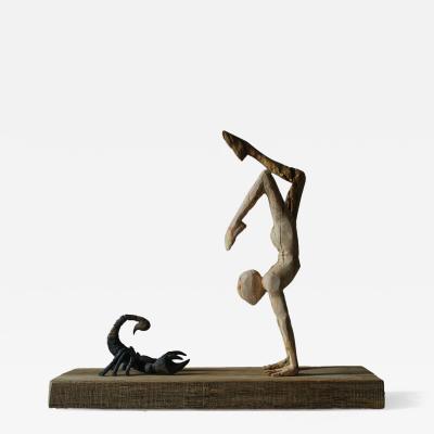 Jean Baptiste GIBUS Boutin WHAT LIF OWES TO DEATH Original oak and ebony sculpture