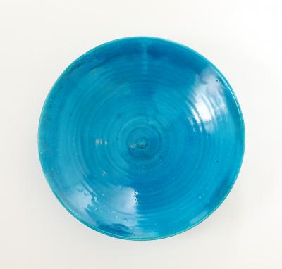 Jean Besnard Jean Besnard Turquoise Ceramic Low Dish Bowl France 1930 s