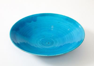 Jean Besnard Jean Besnard Turquoise Ceramic Low Dish Bowl France 1930 s