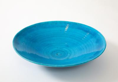 Jean Besnard Jean Besnard Turquoise Ceramic Low Dish Bowl France 1930 s