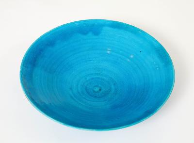 Jean Besnard Jean Besnard Turquoise Ceramic Low Dish Bowl France 1930 s
