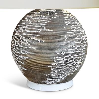 Jean Besnard Large Scale Crispe Glazed Lamp in the Style of Besnard