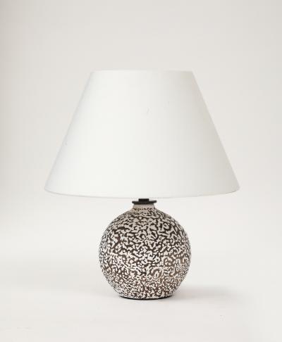 Jean Besnard Small Jean Besnard Style Art Deco Round Lamp France c 1930