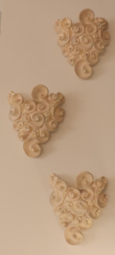 Jean Boggio SET OF 3 Plaster Cloud Wall Lights by Jean Boggio