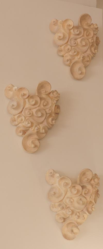 Jean Boggio SET OF 3 Plaster Cloud Wall Lights by Jean Boggio