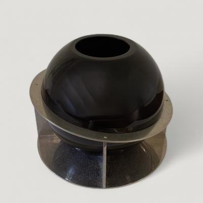 Jean Boris Lacroix Jean Boris Lacroix Modernist Black Opaline and Nickel Vase circa 1930