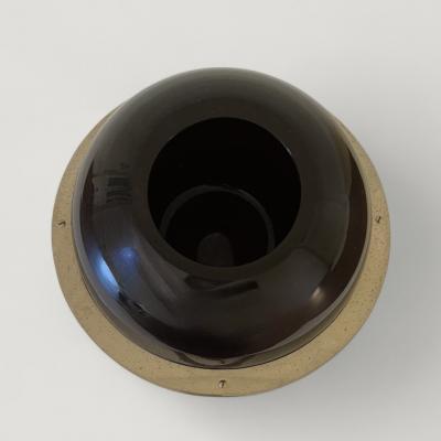 Jean Boris Lacroix Jean Boris Lacroix Modernist Black Opaline and Nickel Vase circa 1930