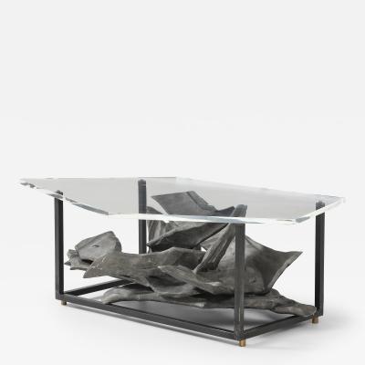 Jean Campa Jean Campa Signed Abstract Aluminum Sculpture Coffee Table France 1992