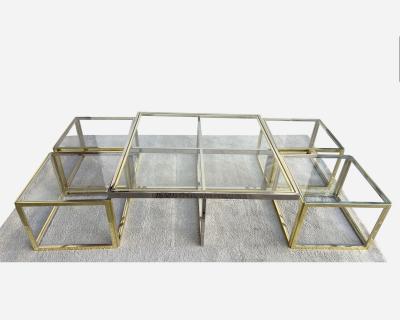Jean Charles Coffee table including four nesting side tables Paris France circa 1970