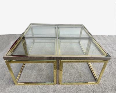 Jean Charles Coffee table including four nesting side tables Paris France circa 1970
