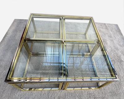 Jean Charles Coffee table including four nesting side tables Paris France circa 1970