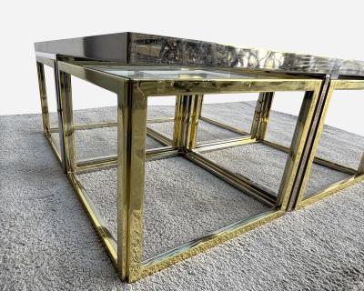 Jean Charles Coffee table including four nesting side tables Paris France circa 1970