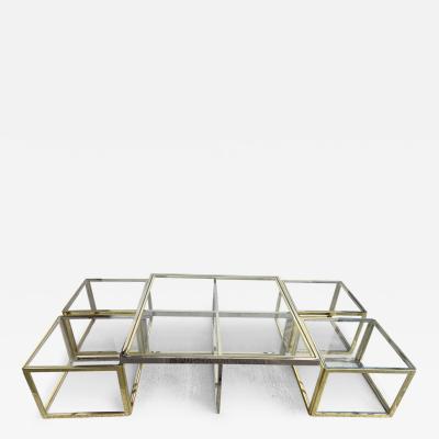 Jean Charles Coffee table including four nesting side tables Paris France circa 1970