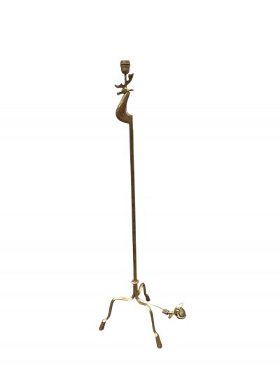 Jean Charles Moreux 1950sGilded wrought iron floor lamp attributed to Jean Charles Moreux
