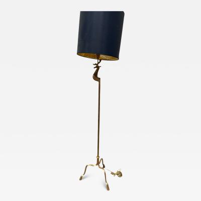 Jean Charles Moreux 1950sGilded wrought iron floor lamp attributed to Jean Charles Moreux