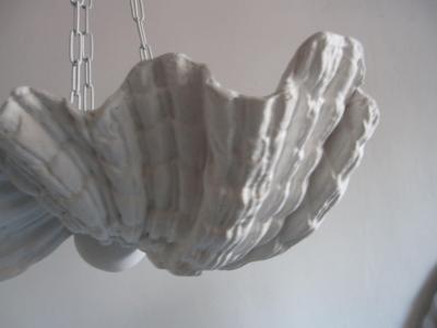 Jean Charles Moreux 2 French Plaster Shell Chandeliers Pendants by Jean Charles Moreux 1930