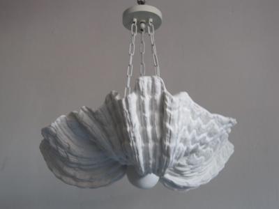 Jean Charles Moreux 2 French Plaster Shell Chandeliers Pendants by Jean Charles Moreux 1930
