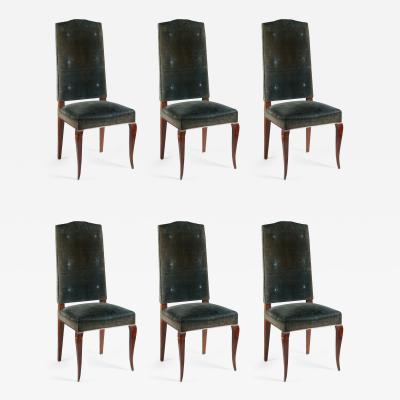 Jean Charles Moreux Attributed to Jean Charles Moreux Set of Six Dining Chairs