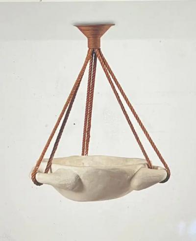 Jean Charles Moreux Custom French Plaster Chandelier in the Style of Jean Charles Moreux